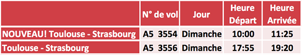 horaires hop air france toulouse strasbourg marche noel