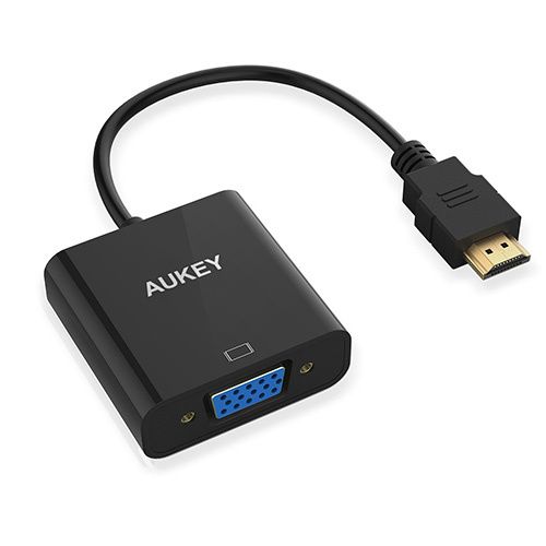 AUKEY Adaptateur HDMI vers VGA 1080P Câble Adaptateur Convertisseur Compatible avec Apple TV, Chromebook, Rasberry Pi, Macbook, Laptop, Ultrabook, Noir
