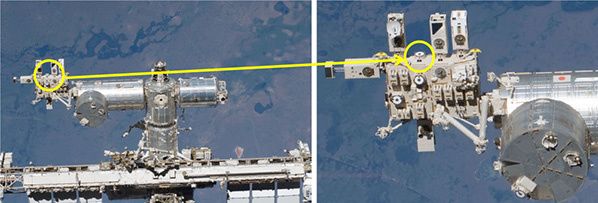 Mounting position of the α7S II on the ISS (© JAXA/NASA) camera photo iss uhd