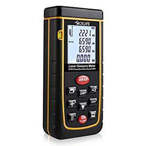 Tacklife Télémètre Laser Numérique 40m Avancé avec LCD Rétro-éclairage Metre Laser Calcule Distance Surface Volume pour Bricolage avec 2 Piles et Sac de Protection