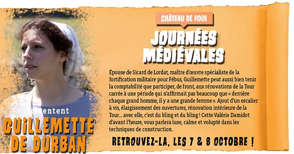 guillemette de durban Journées médiévales du Château de Foix