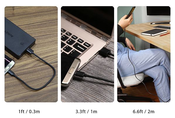 AUKEY Câble Micro USB ( 6 Paquets: 0.3m x 3 , 1m x 2 , 2m x 1 ) Micro USB pour Android Smartphone
