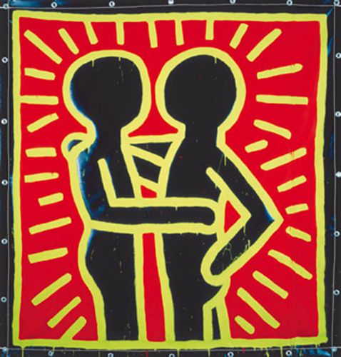 Keith Haring, Untitled September 1982, Vinyl paint on vinyl tarp Copyright © Keith Haring Foundation