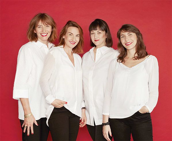De gauche à droite : Cécile Schall, Laura Kosmenzoff, Yuki Baumgarten, Christelle Roubaud © Laura Bonnefous
