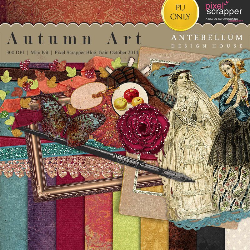Mini-kit-scrapbooking-Autumn-Art-elements-papers