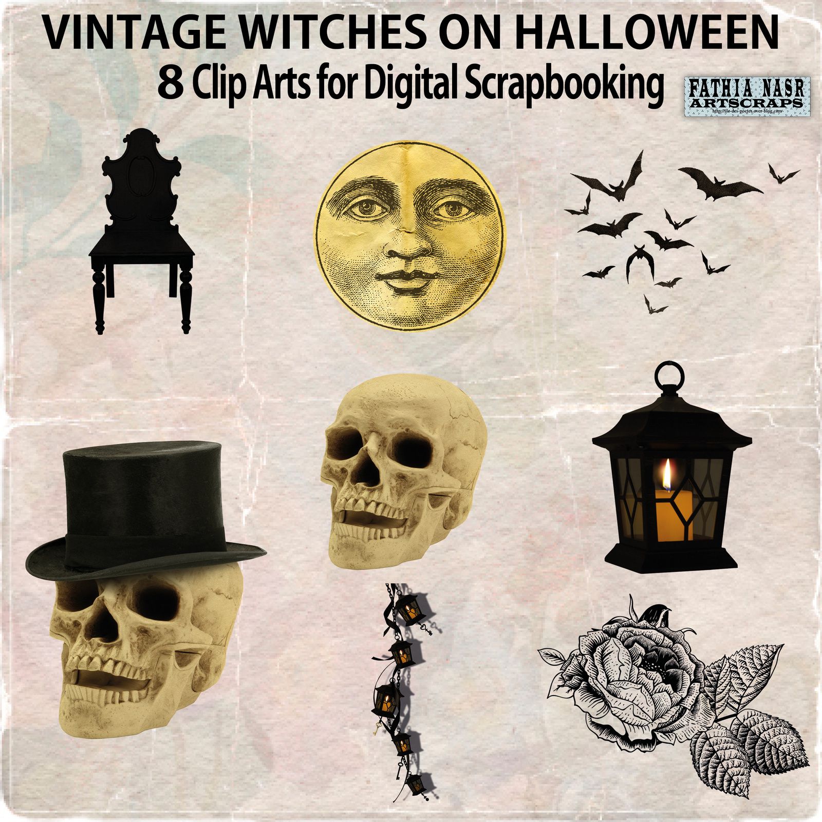 Téléchargement-numérique-Vintage-Sorcières-Halloween-Clip-Arts-illustrations-antiques-PNG- 