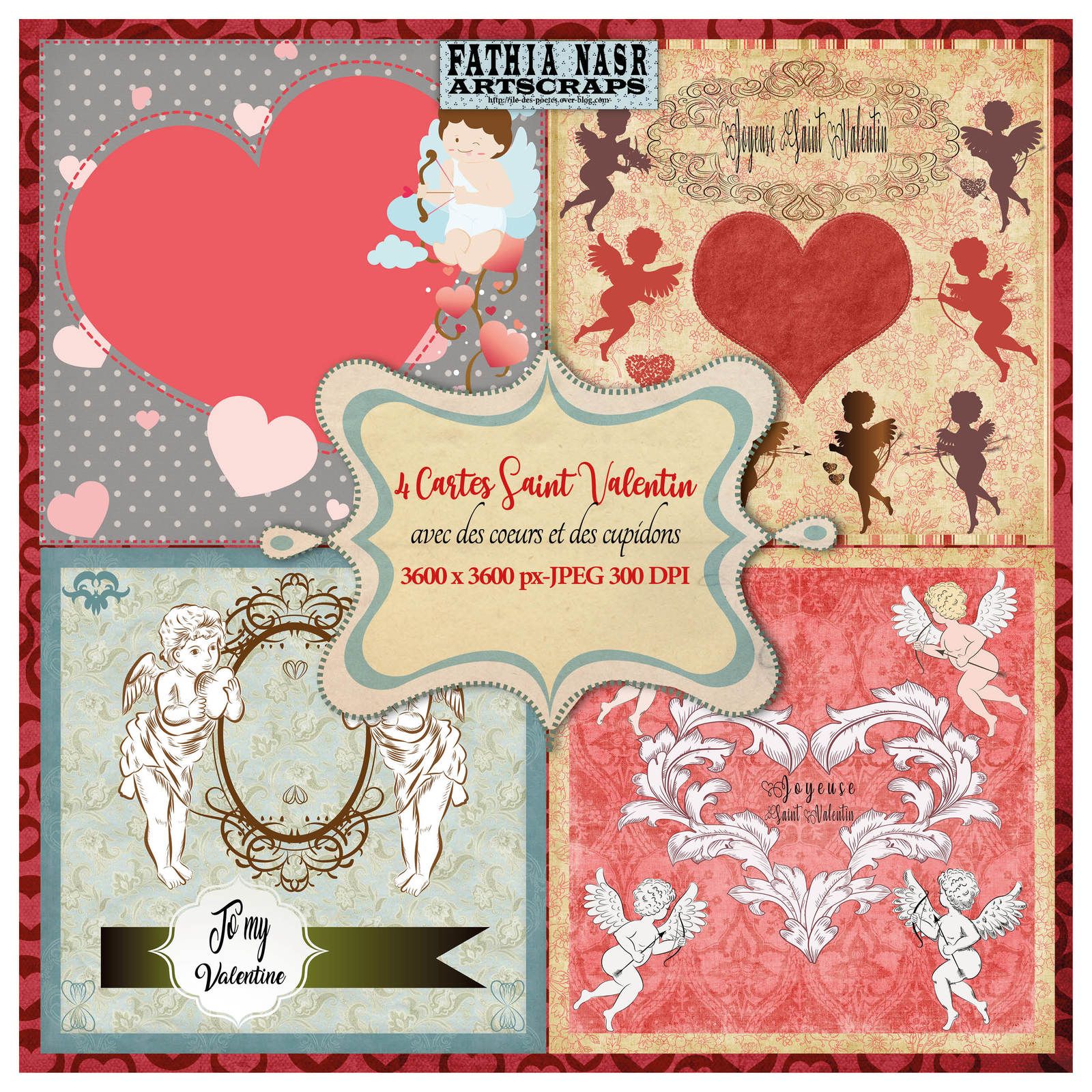 4 Cartes De Vœux Saint Valentin A Imprimer Avec Des Cœurs Et Des Cupidons 3600 X 3600 Haute Definition 300 Dpi Fahtia Nasr Art Scrapbooking Et Litterature 4 Cartes De Vœux Saint Valentin A Imprimer Avec Des Cœurs Et Des Cupidons 3600 X 3600 Haute Definition 300 Dpi Fahtia Nasr Art Scrapbooking Et Litterature