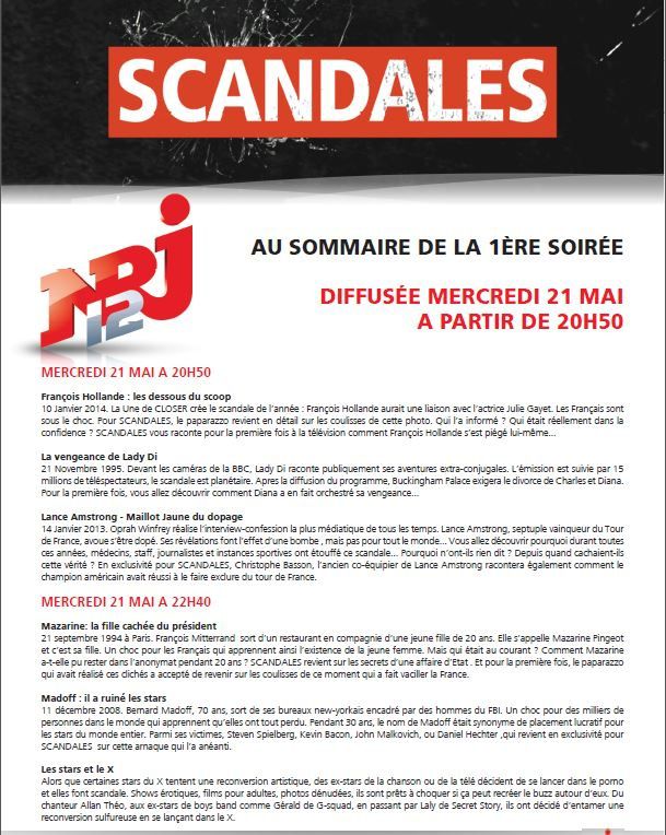 NRJ12 lance Scandales, avec Morandini, le mercredi 21 mai.