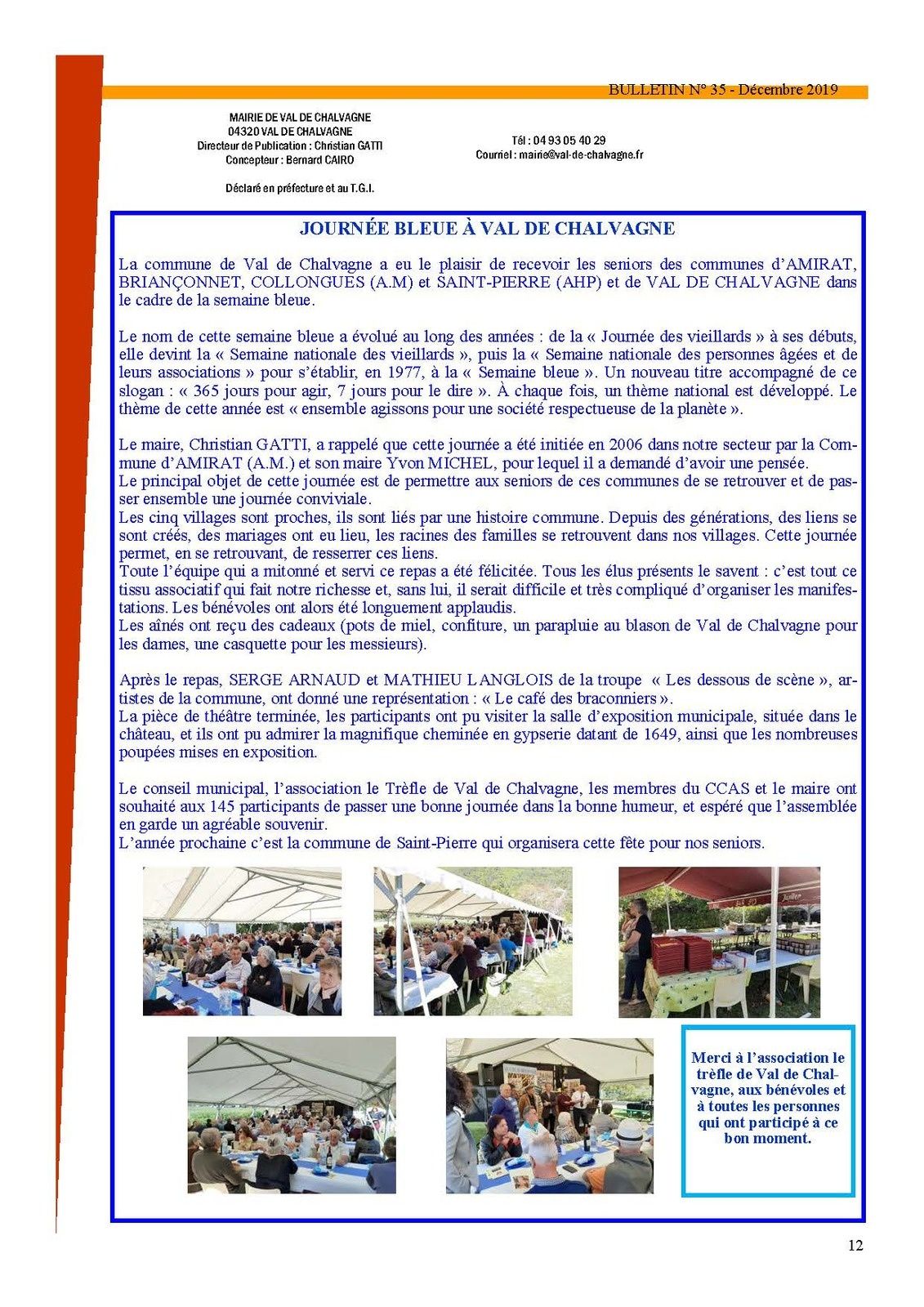 Le bulletin de Val de Chalvagne édition 2019