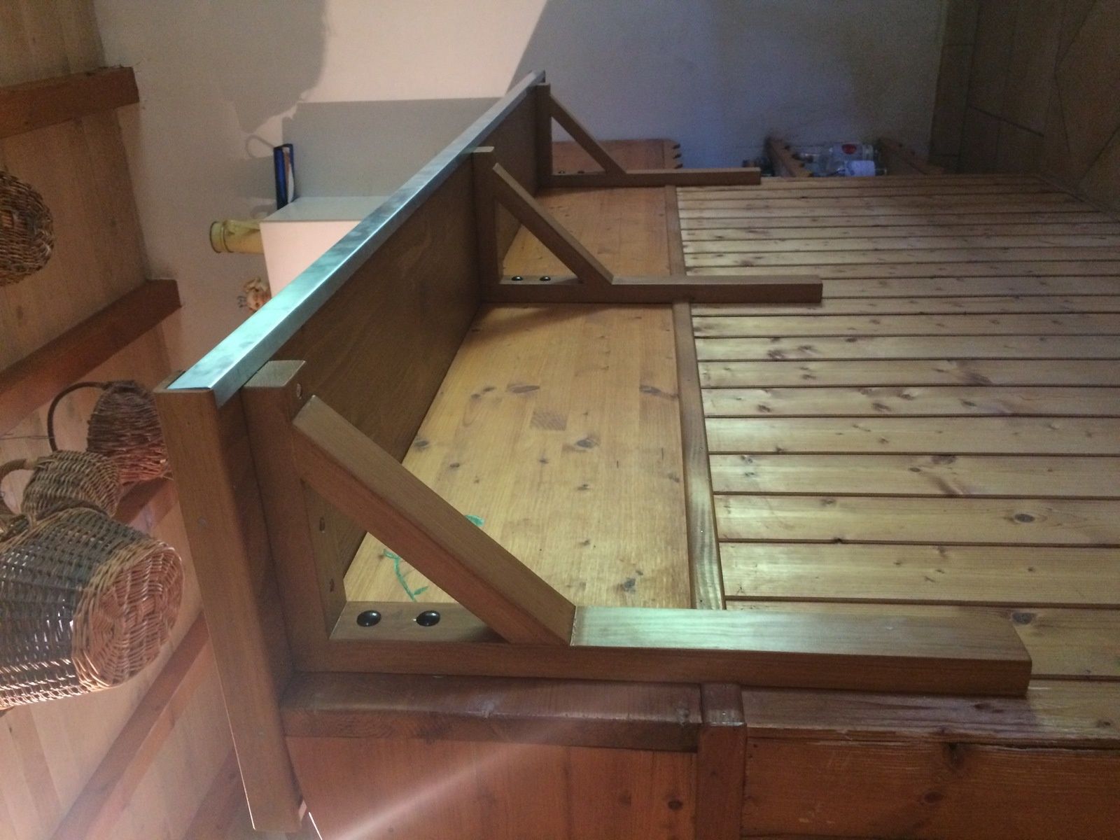 comptoir en zinc, bar en zinc, bar, cuisine, zinc, équerre bois, plan de travail,
