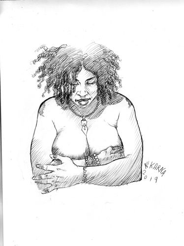 #inktober illustration dessin art draw pen-art pulpeuse femme