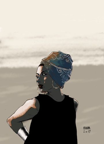 Soha chanteuse noire artiste dessin art digital art illustration draw