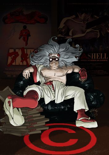 Catsuka dessin tribute hommage illustration mascotte photoshop digital art akira ghost in the shell