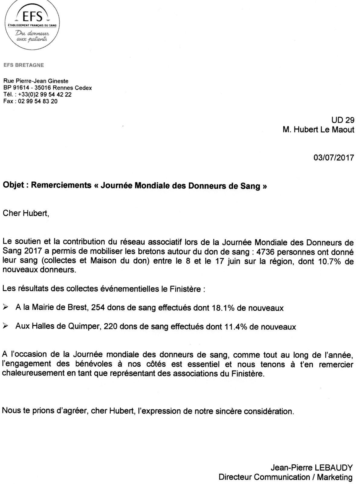 lettre pour recruter des bénévoles