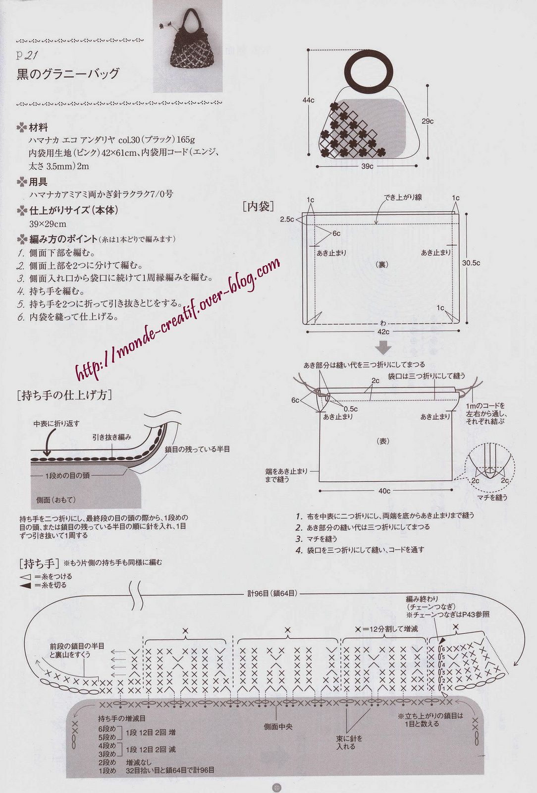 diagramme sac au crochet