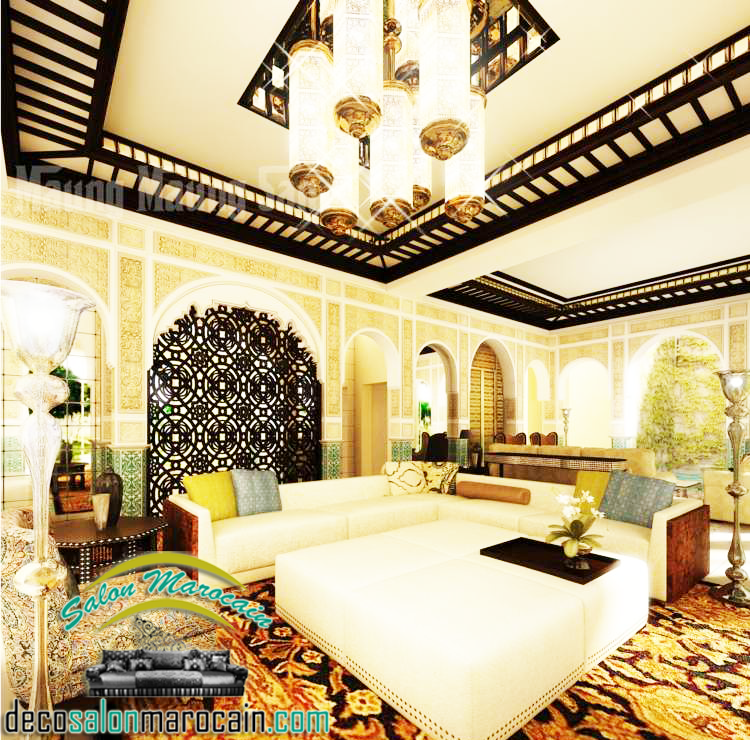 Salon marocain white light Salon marocain moderne 2014