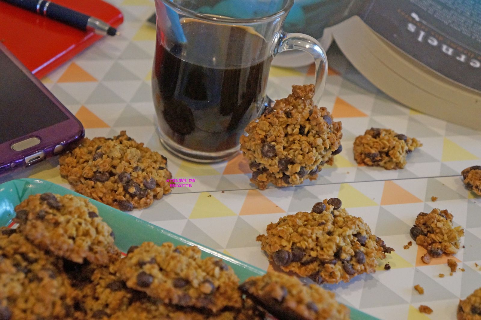 Cookies flocons d'avoine et pépites de chocolat - Atelier de Brigitte