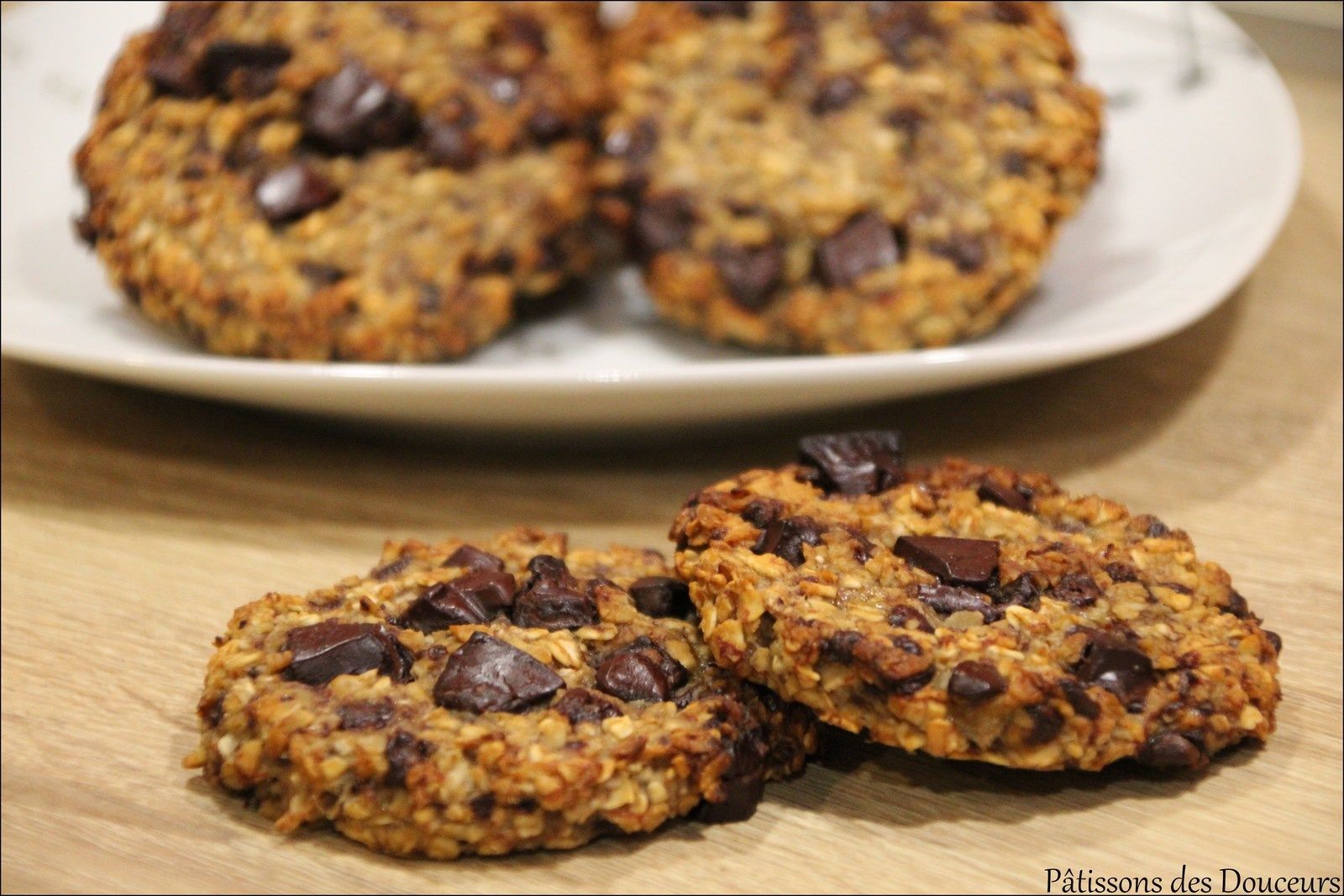 Des Cookies Healthy Banane Flocons D Avoine Et Chocolat Patissons Des Douceurs