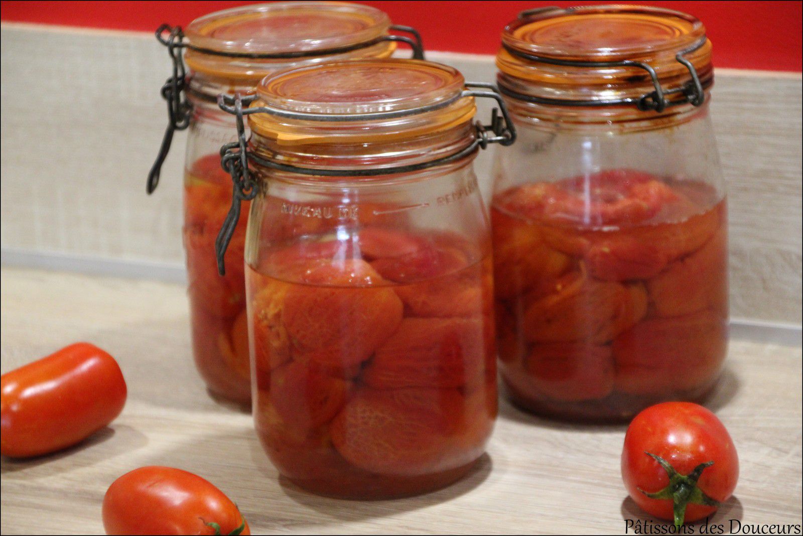 Des Tomates entières en Bocaux stérilisées au Four - Pâtissons des Douceurs