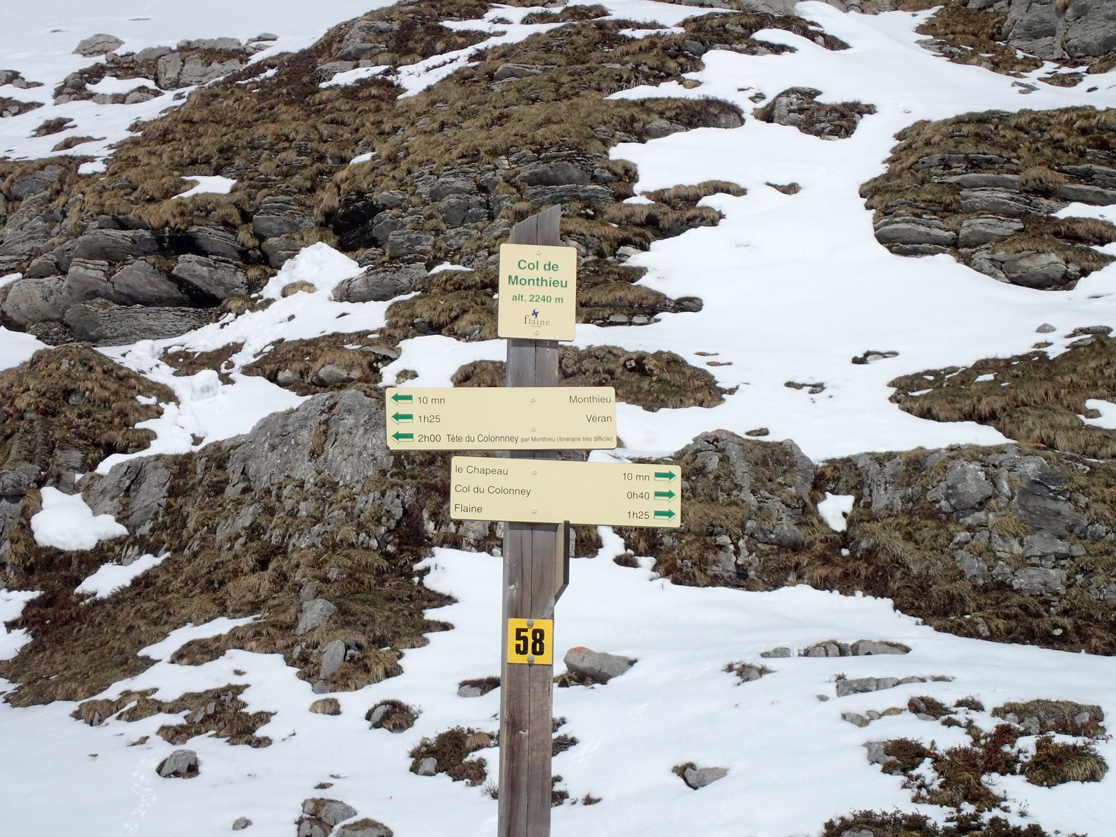 Tête du Coloney: Par la Combe de Monthieu; depuis Flaine 1/2