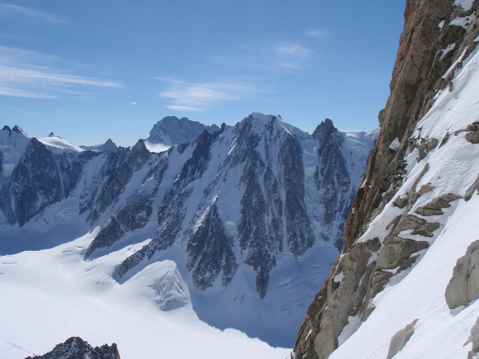 Aiguille d'Argentière: Traversée Couloir en Y&gt;Glacier du Milieu 1/2