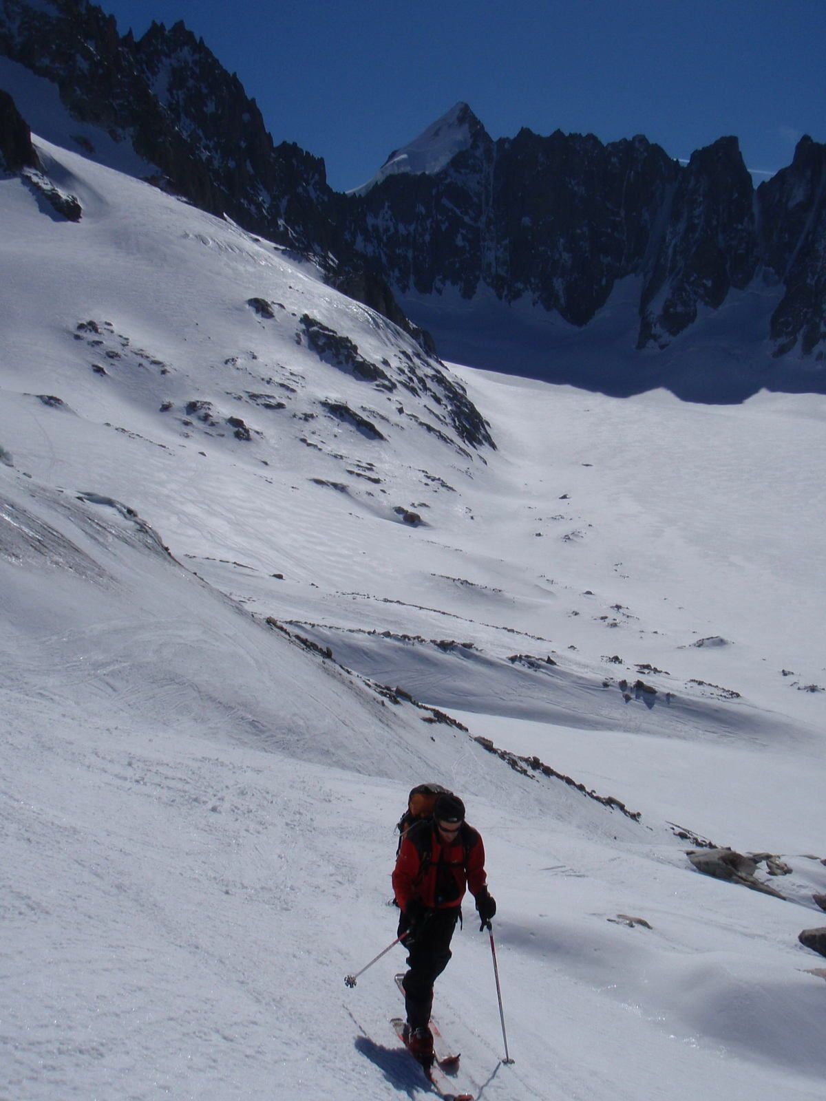 Aiguille d'Argentière: Traversée Couloir en Y&gt;Glacier du Milieu 1/2