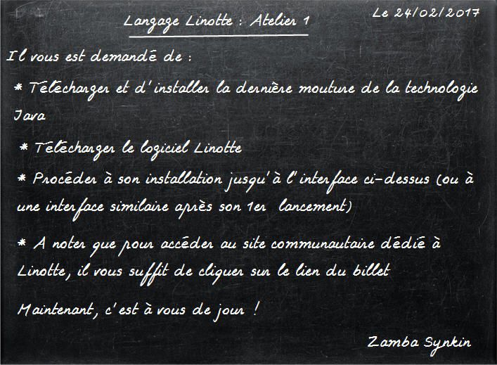 Atelier programmation Linotte