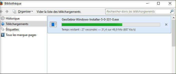 Téléchargement de GeoGebra