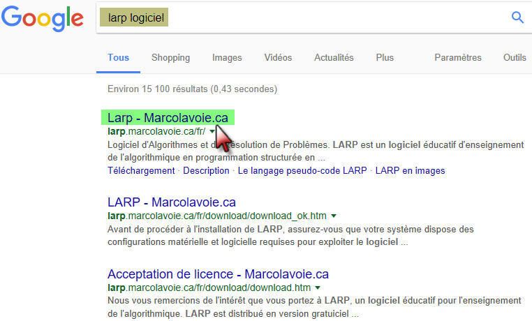 #Atelier Algorithmique 1: #Télechargement de Larp