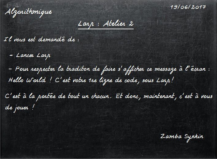 #TutorielLarp - Initiation à l'algorithmique : #Atelier2 - Élément de réponse