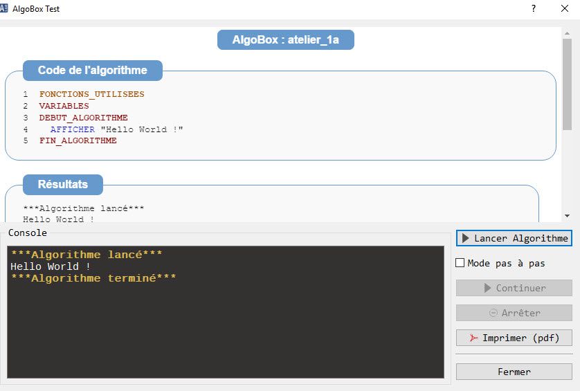 Initiation à l'algorithmique - Atelier #1 - Élément de réponse (suite)
