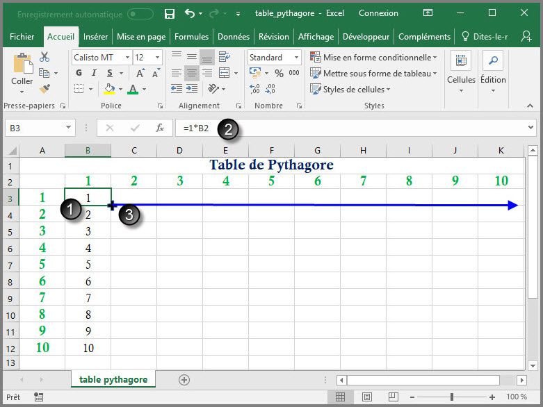 Apprendre à utiliser Excel comme un couteau suisse #5 : Table de Pythagore