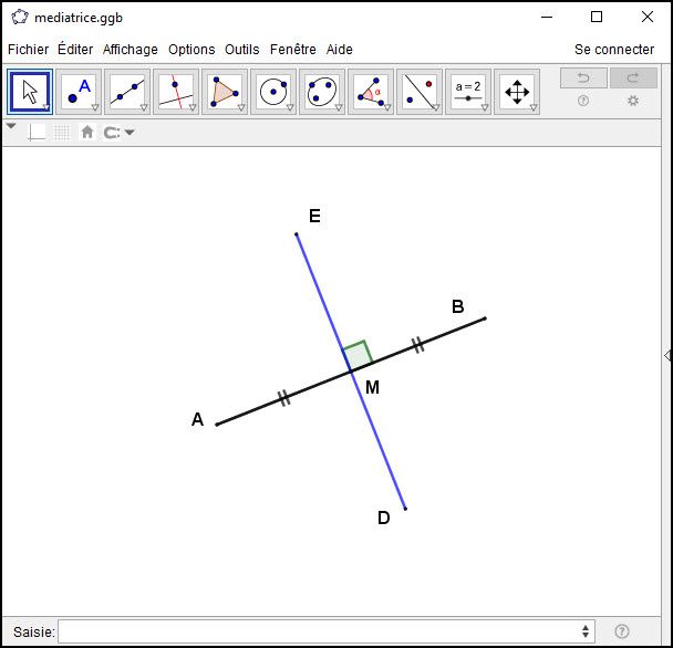 Construction de la médiatrice d'un segment à l'ancienne - Figure 5