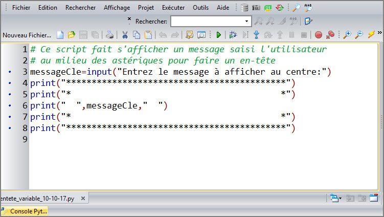 Initiation à la programmation #6 : Les variables - Atelier #2 - Élément de réponse
