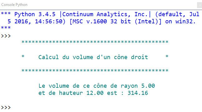 Calcul du volume d'un cône droit