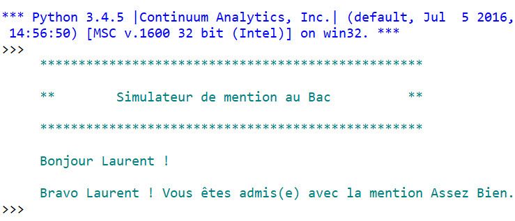 Atelier Pratique - Script #6 - Simulateur de mention au bac
