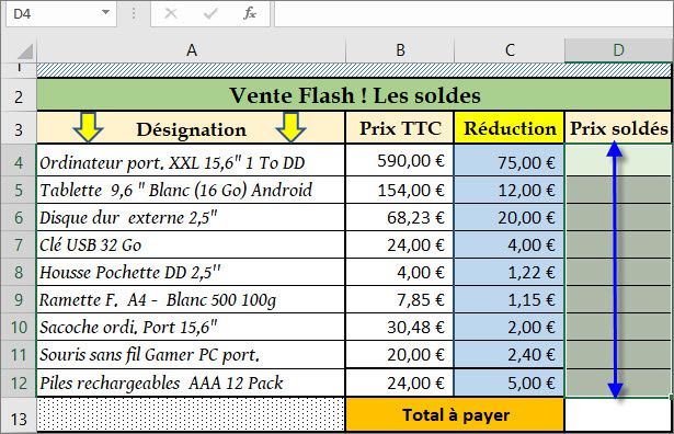 AP #5 sur les opérateurs arithmétiques - Fonction Somme (formule matricielle) - Éléments de réponse