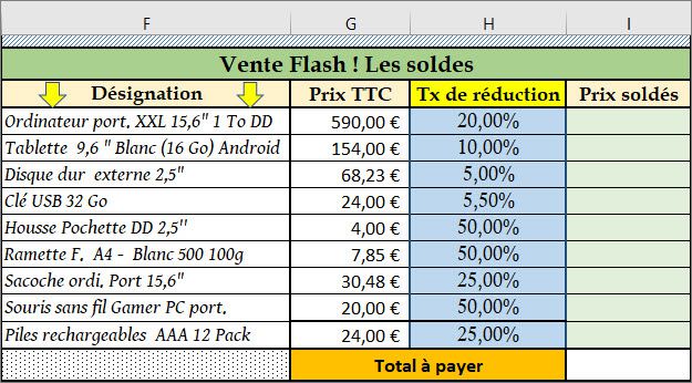 AP #6 sur les opérateurs arithmétiques - Fonction Somme (formule matricielle)