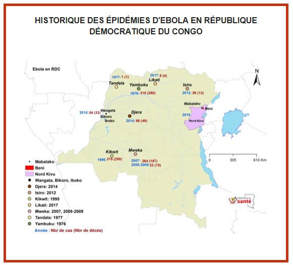 Historique des épidémies d'Ébola en RDC