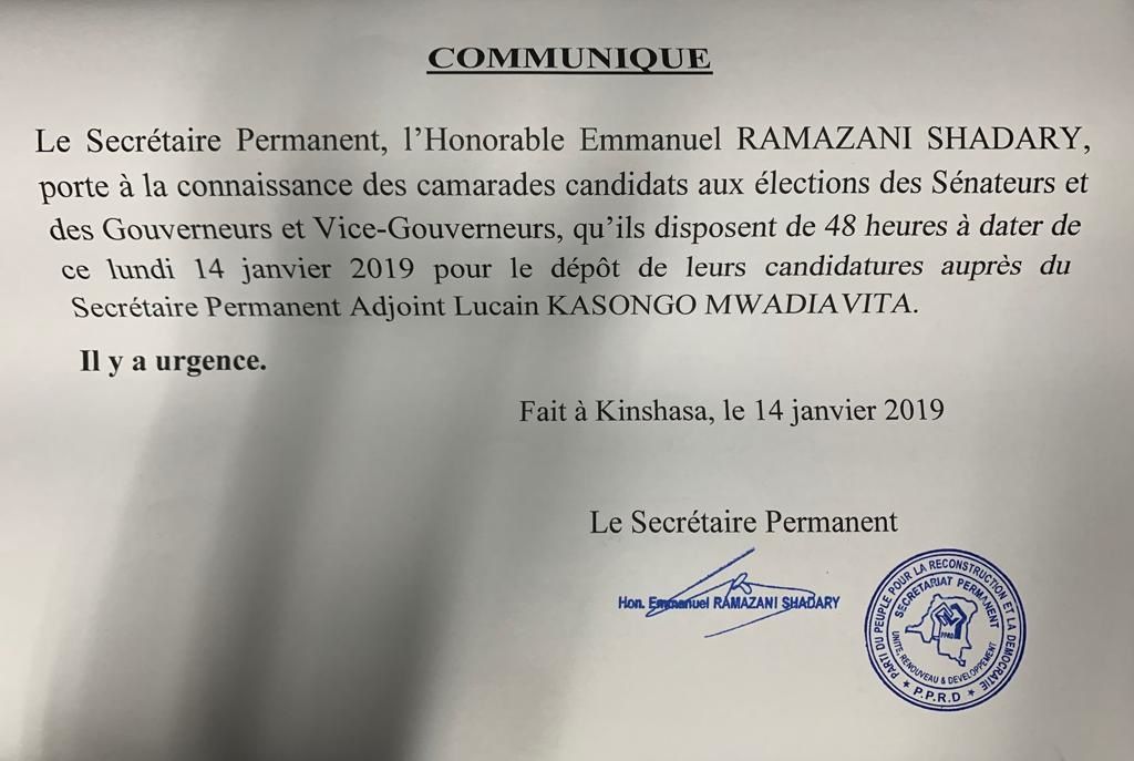 Communiqué à l'attention des pontes du PPRD