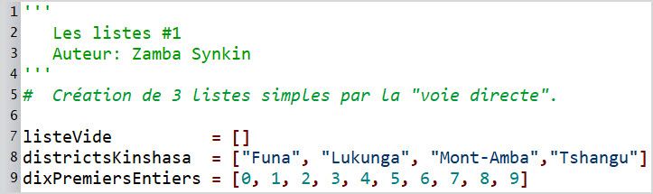 Les listes #1