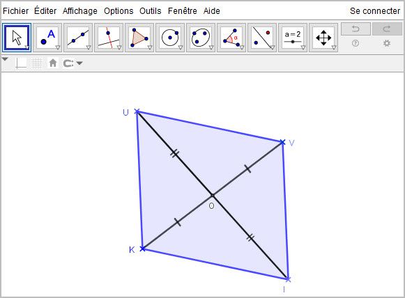 Tracer un parallélogramme en connaissant ses diagonales. Figure 6