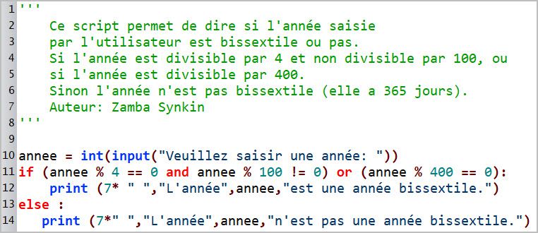 Les fonctions #2 : année bissextile