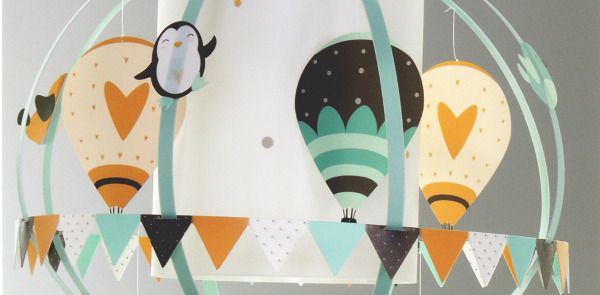 Suspension montgolfière - Déco chambre bébé - Casse noisette fabrique ses  lampes enfant en France