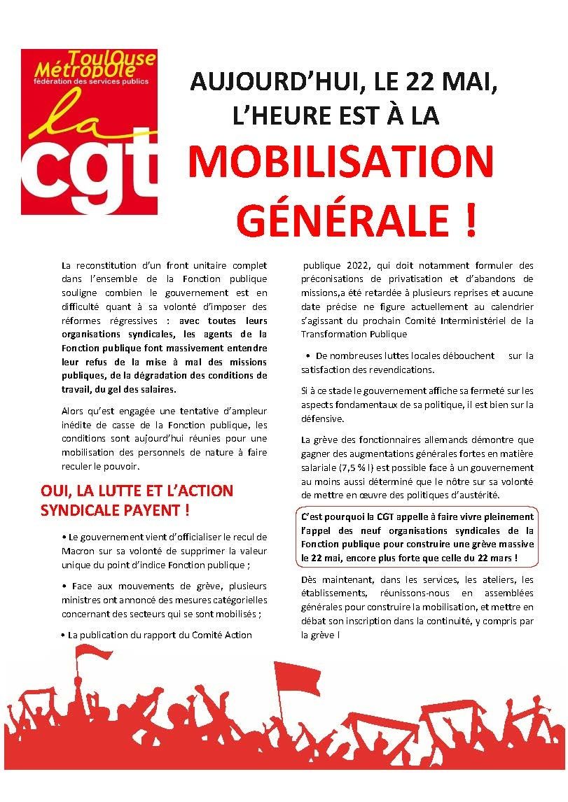 22 mai lettre aux usagers cgt