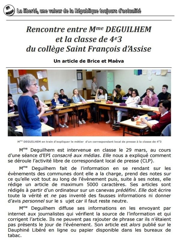 Rencontre avec une correspondante locale de Presse