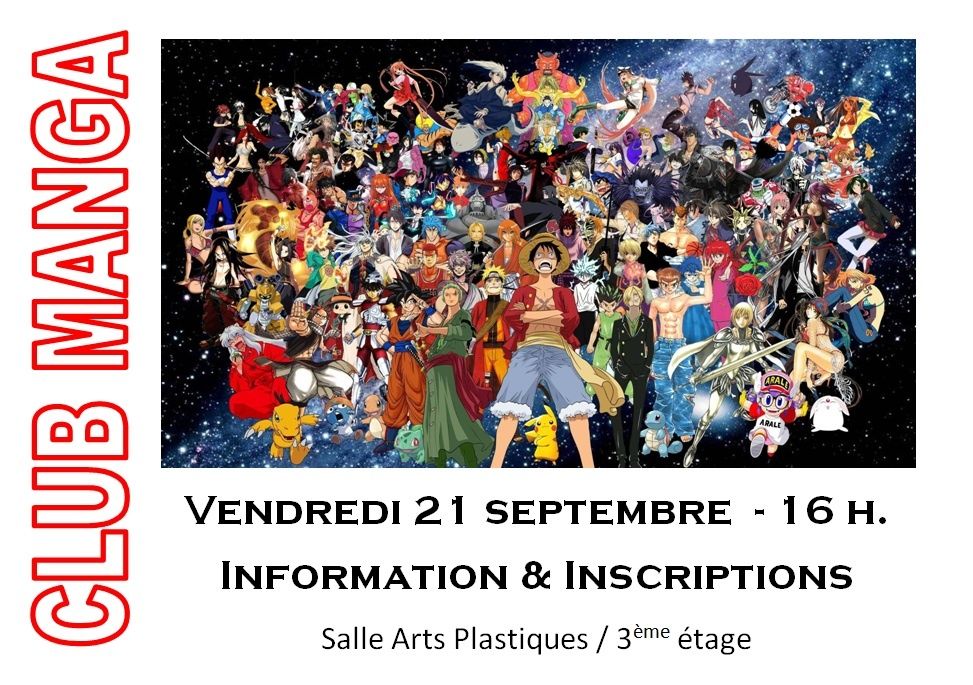 Le Club Manga reprend le 21 septembre