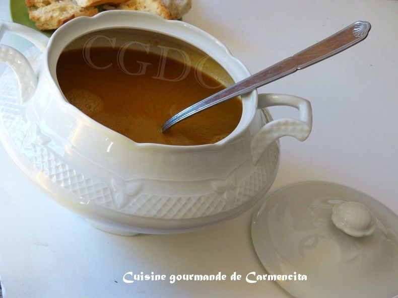 Bisque de carcasse de langoustines et de gambas Cuisine gourmande de