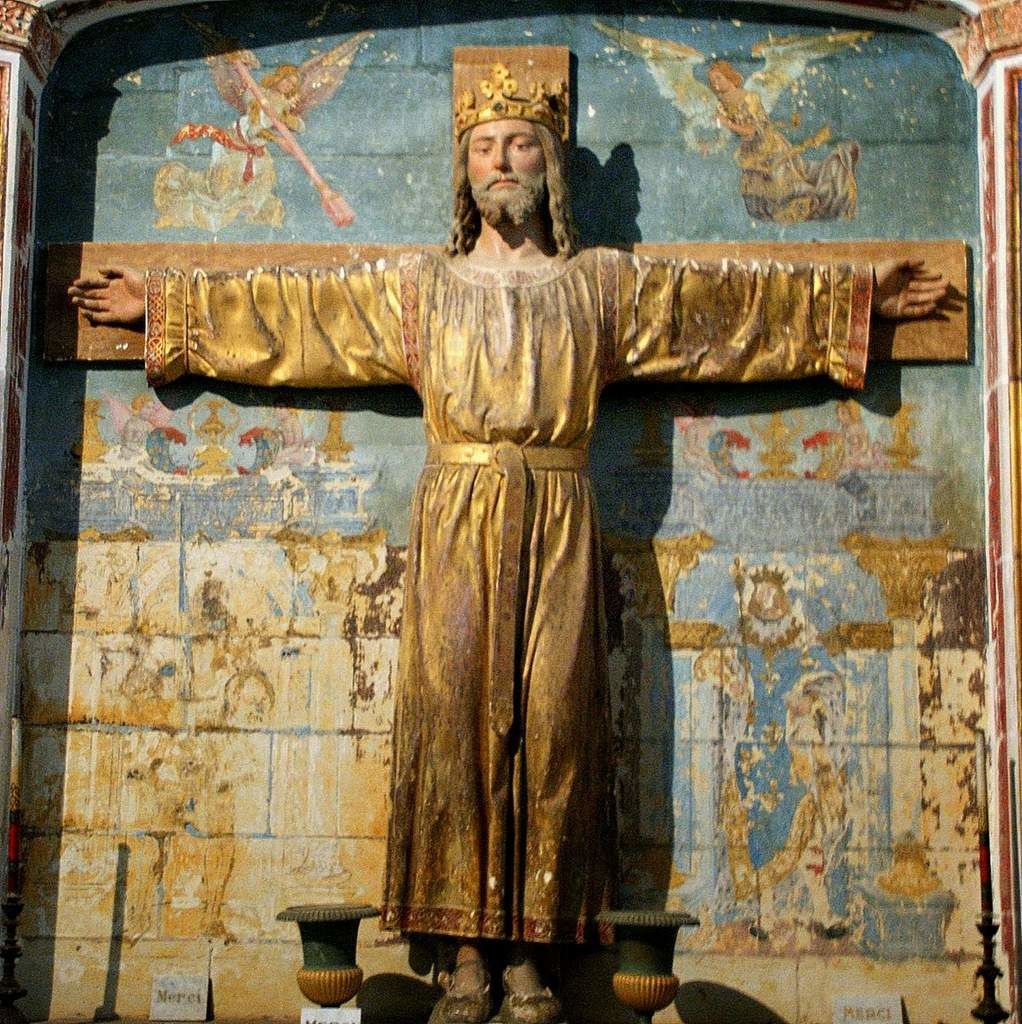 Christ-Roi, Chapelle de La Bourgonnière - BOUZILLE 49530 OREE D'ANJOU* - Image projetée dans l'église de St Alban - LYON 8ème