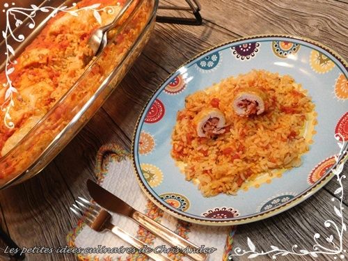Roulés de dinde et riz à la tomate